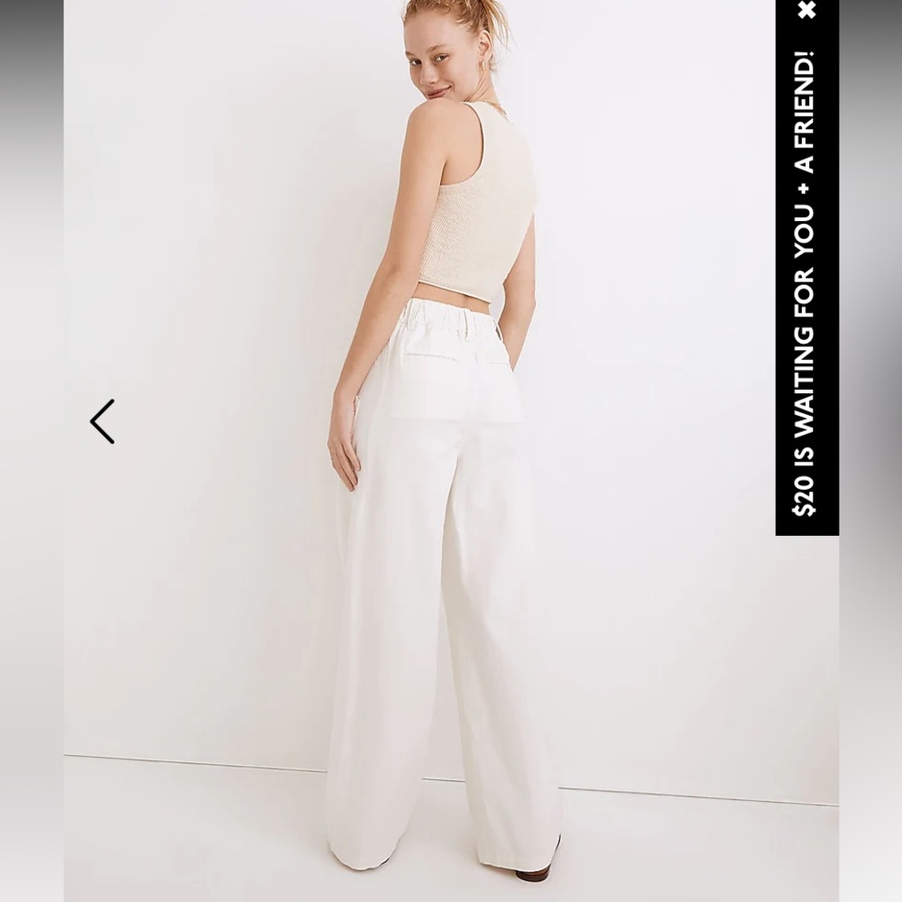 Madewell cotton linen pleated wide leg pants! NWOT